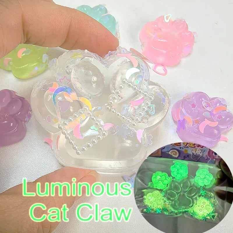 Luminous Cat Paw Squishy Toy | Stress Relief Glow-in-the-Dark Decompression Fidget Toy