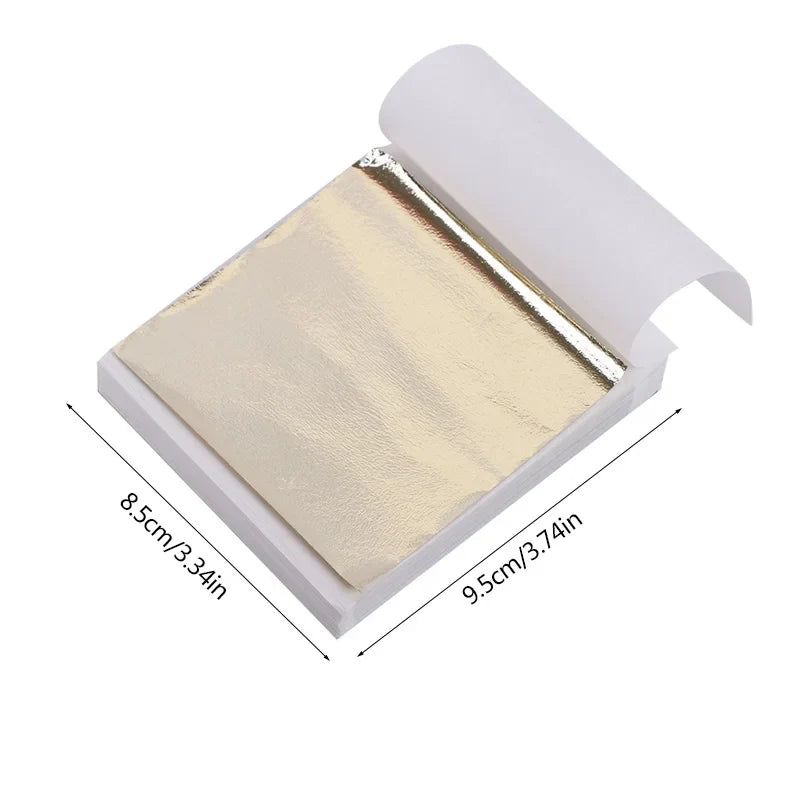 100pcs Imitation Gold Silver Foil Sheets for DIY Crafts | Gilding Flakes for Resin Candle Art