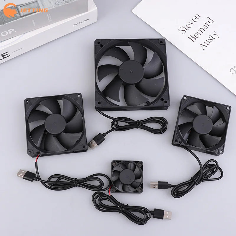 5V USB Cooling Fan for Router TV Box Computer | 50mm 80mm 90mm 120mm Black