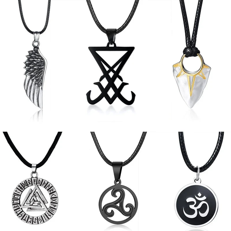 Men's OM Necklace | Round Ohm Pendant Adjustable Yoga Spiritual Jewelry