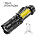 2000LM Mini Flashlight Rechargeable | Bright LED Tactical Torch with USB Charging