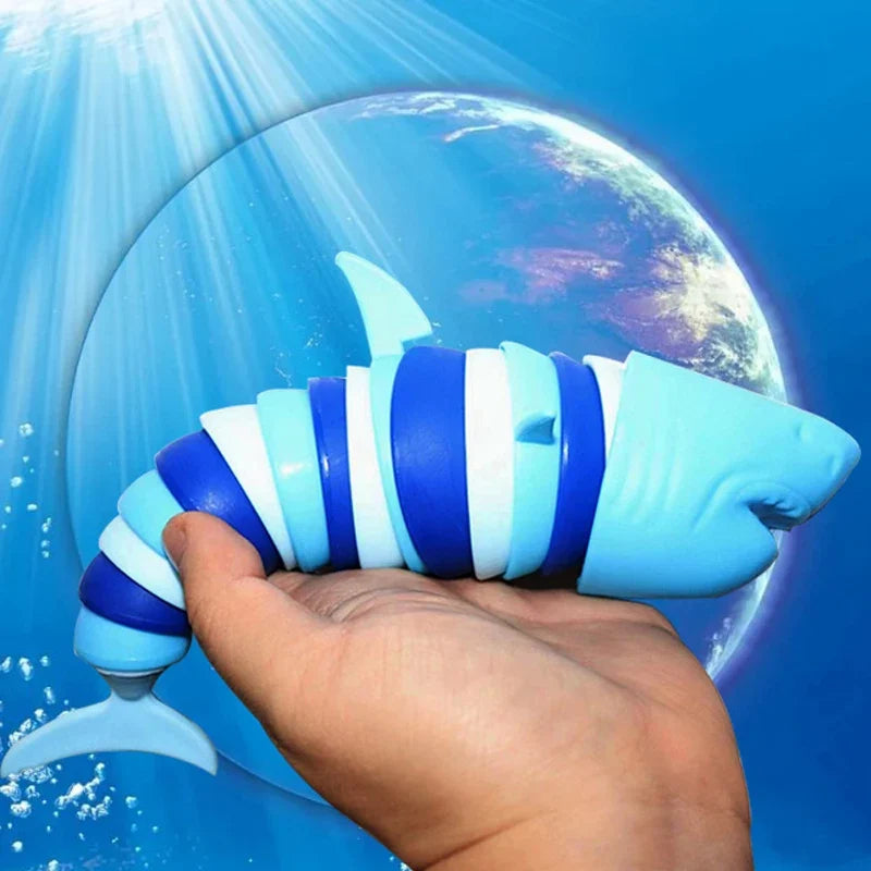 3D Articulated Shark Stress Reliever Hand Toy | Sensory Fidget Toy for Adults and Kids