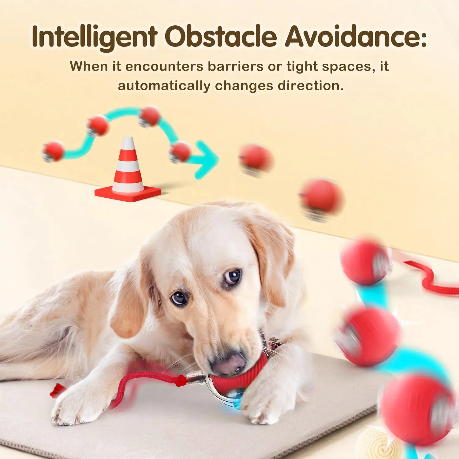 Interactive Smart Cat Toy Ball | Automatic Rolling Ball with Obstacle Avoidance