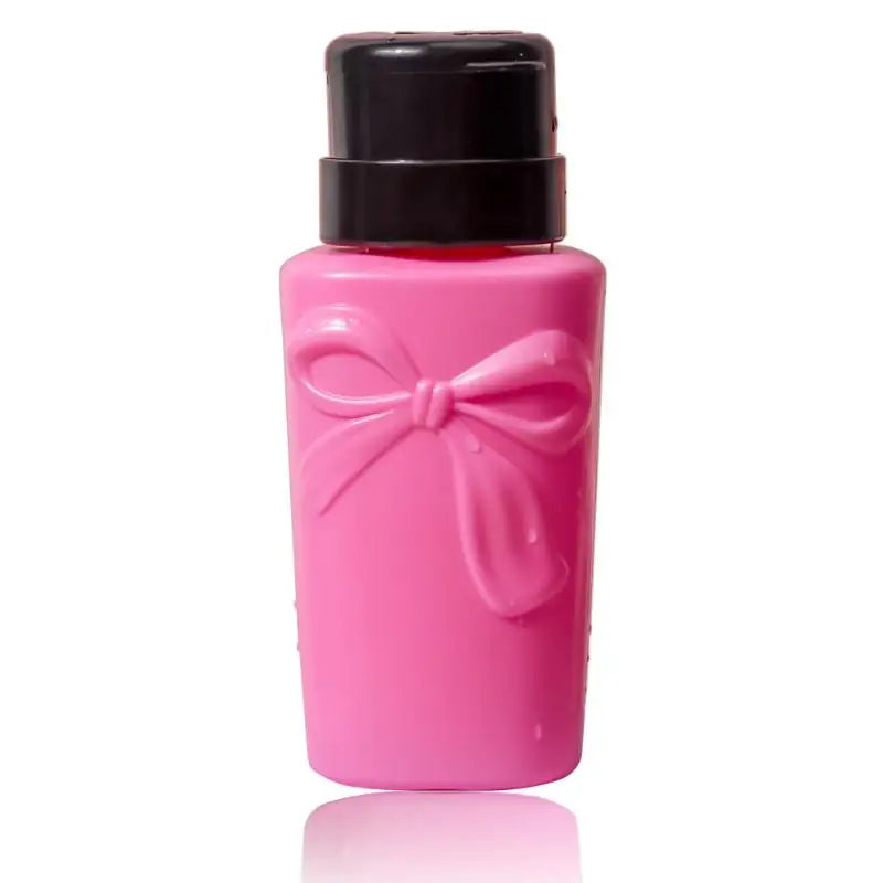 Push Down Plastic Bow Pump Dispenser Bottle | Refillable Nail Polish & Makeup Remover Container