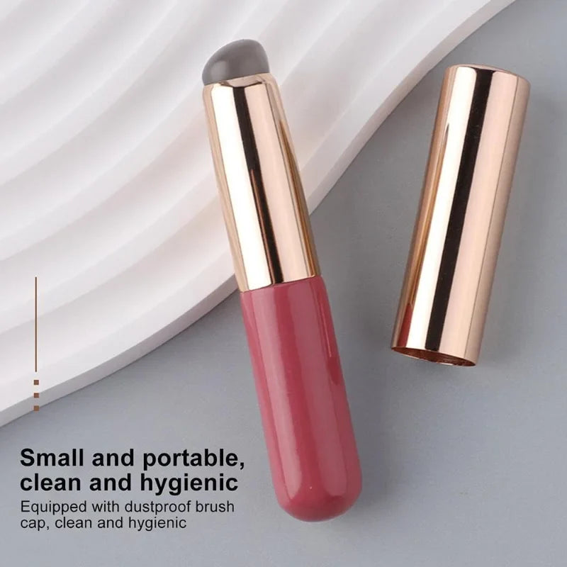 Silicone Lip Brush with Cover Cap | Soft Concealer Makeup Brush
