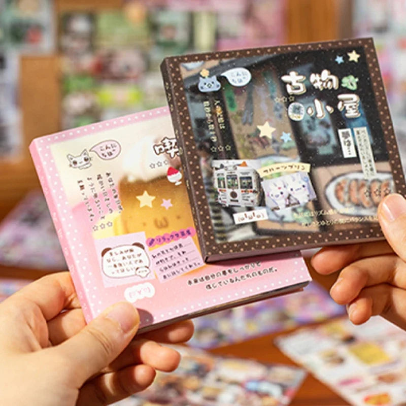 Mr Paper 30/60pcs Happiness Notebook Series Square Cut Film Sticker Book | Japan Korea Cute INS Style DIY Diary Decals