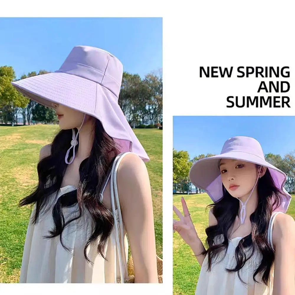 Wide Brim Sun Hat with Neck Flap | UV Protection Fisherman Hat for Outdoor Travel