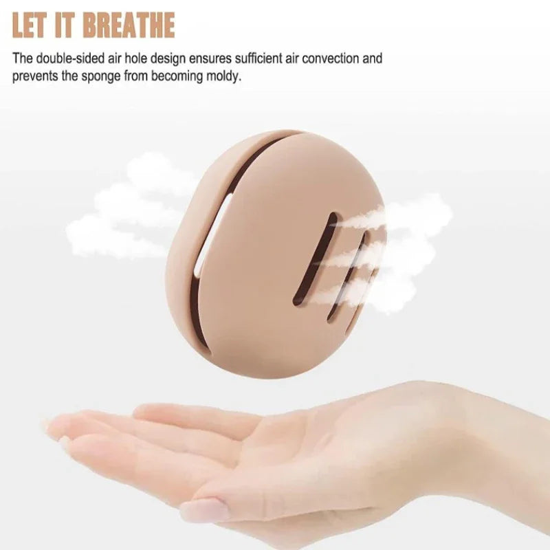 Eco-Friendly Silicone Makeup Sponge Holder | Portable Multi-Hole Storage Case