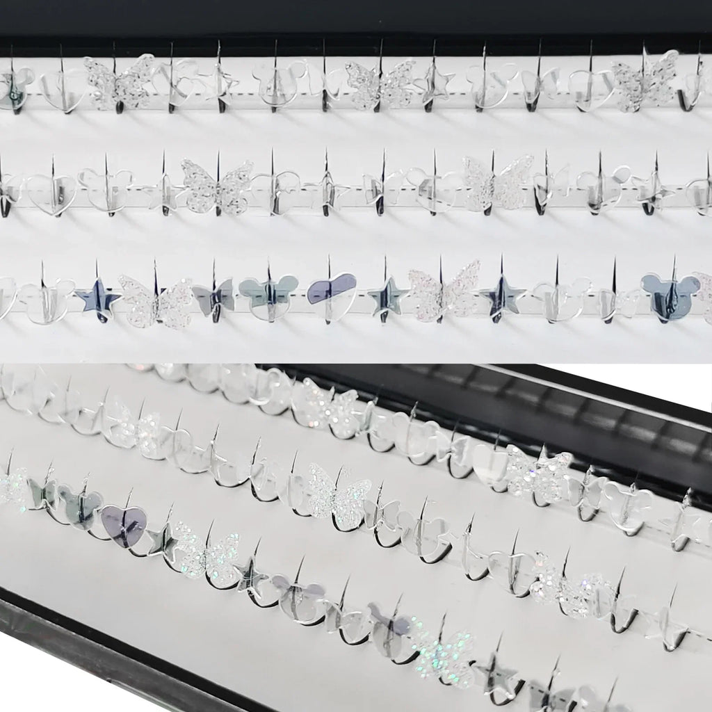 Summer Silvery Butterfly Fairy Eyelashes | Glitter Music Festival Lashes 10-15mm