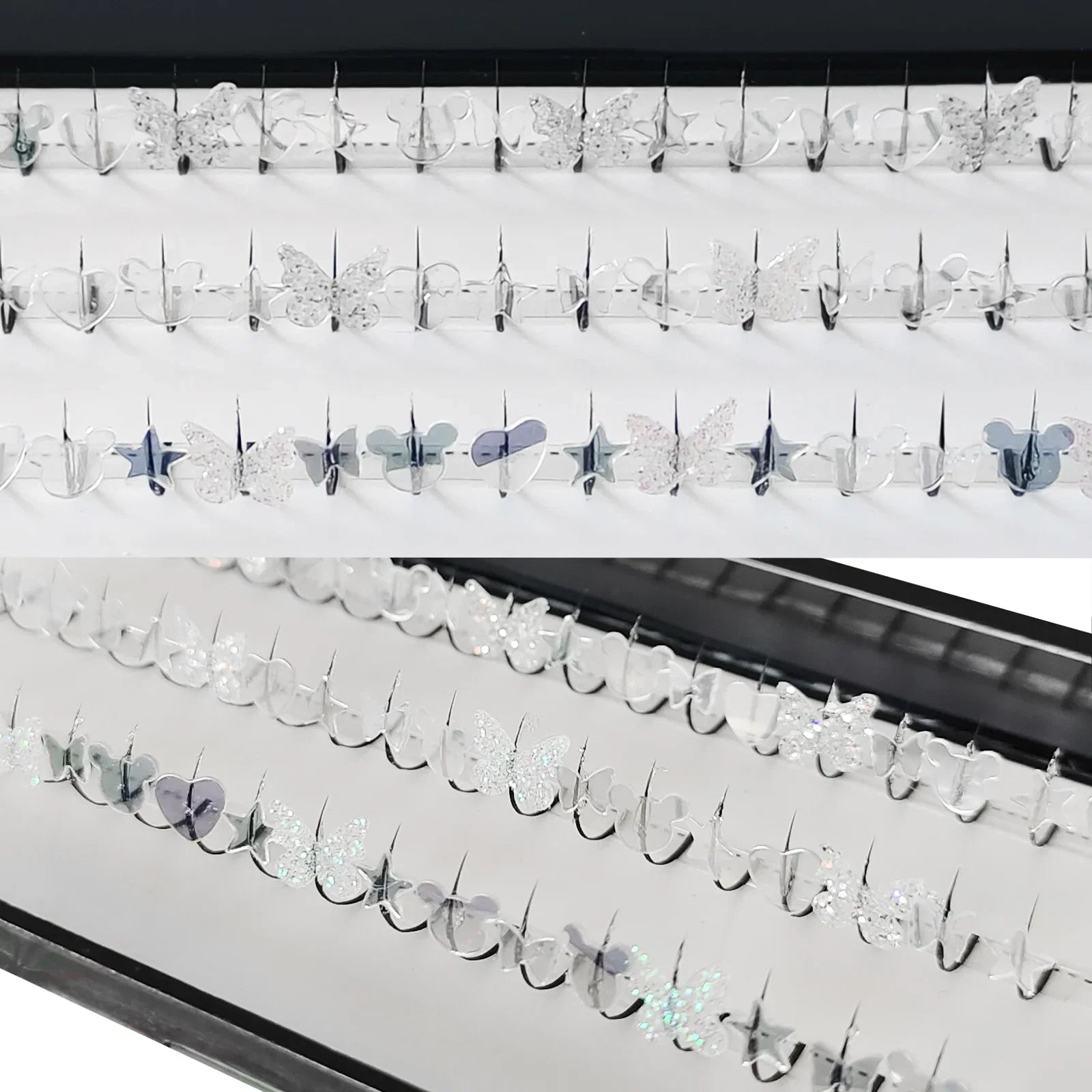 Summer Silvery Butterfly Fairy Eyelashes | Glitter Music Festival Lashes 10-15mm