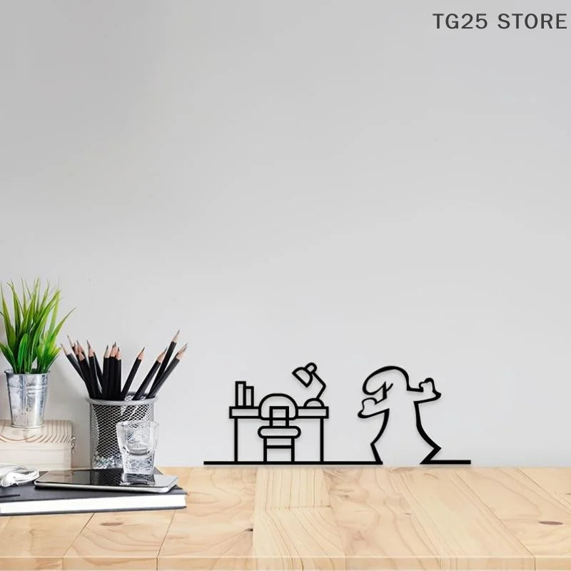 Line Figure Metal Poster for Living Room | Modern Switch Sticker Wall Art