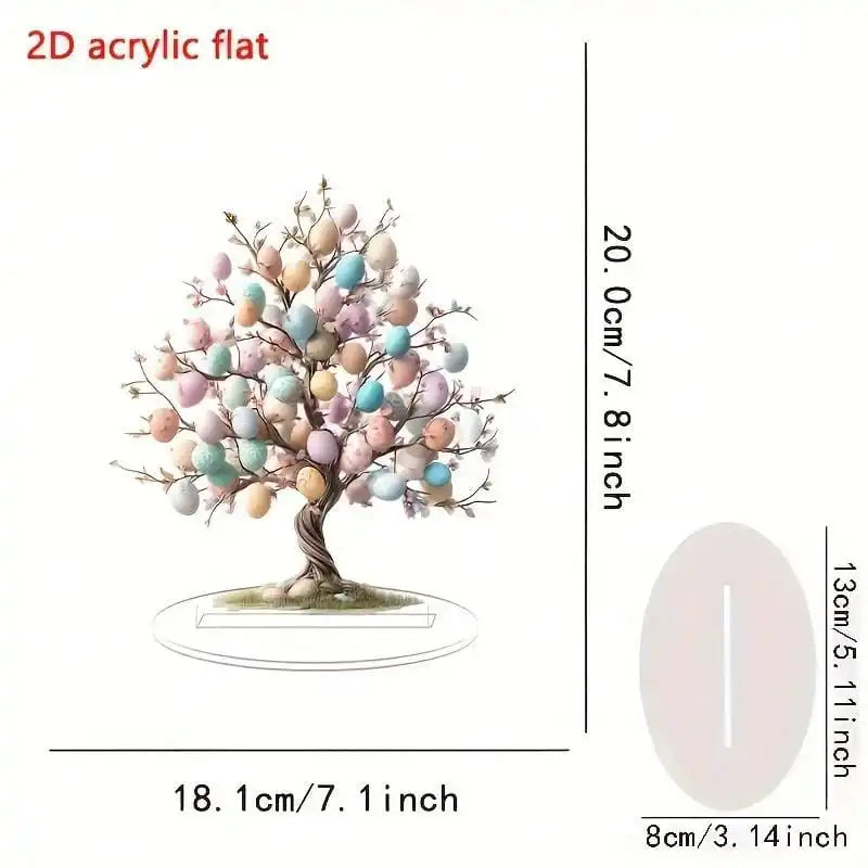 Bohemian Bird Egg Tree Tabletop Decor | Acrylic Easter Home Decoration