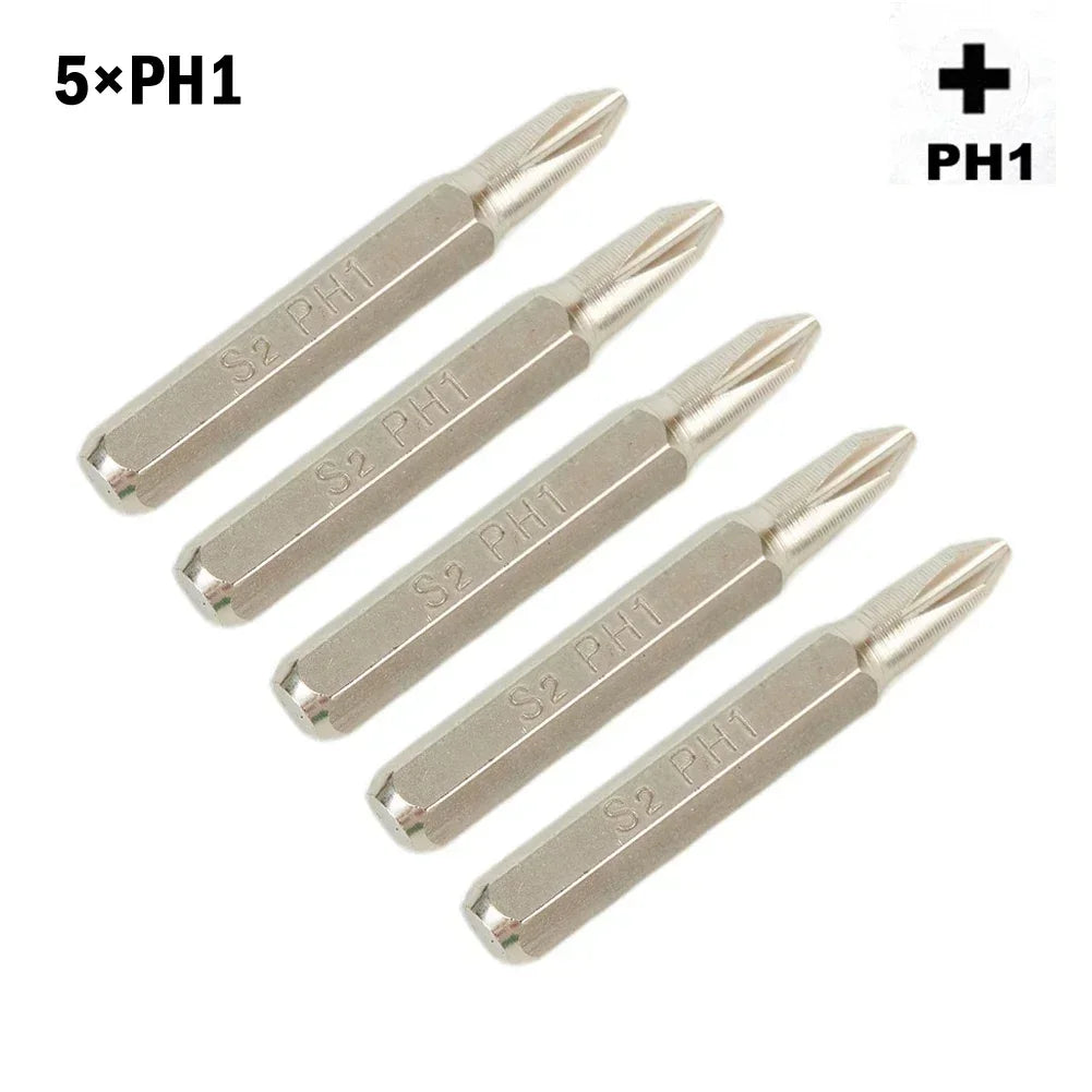 5pcs Cross Screwdriver Bit Set Magnetic Phillips Bits PH0000 to PH2 | 4mm Hex Shank Precision Hand Tools