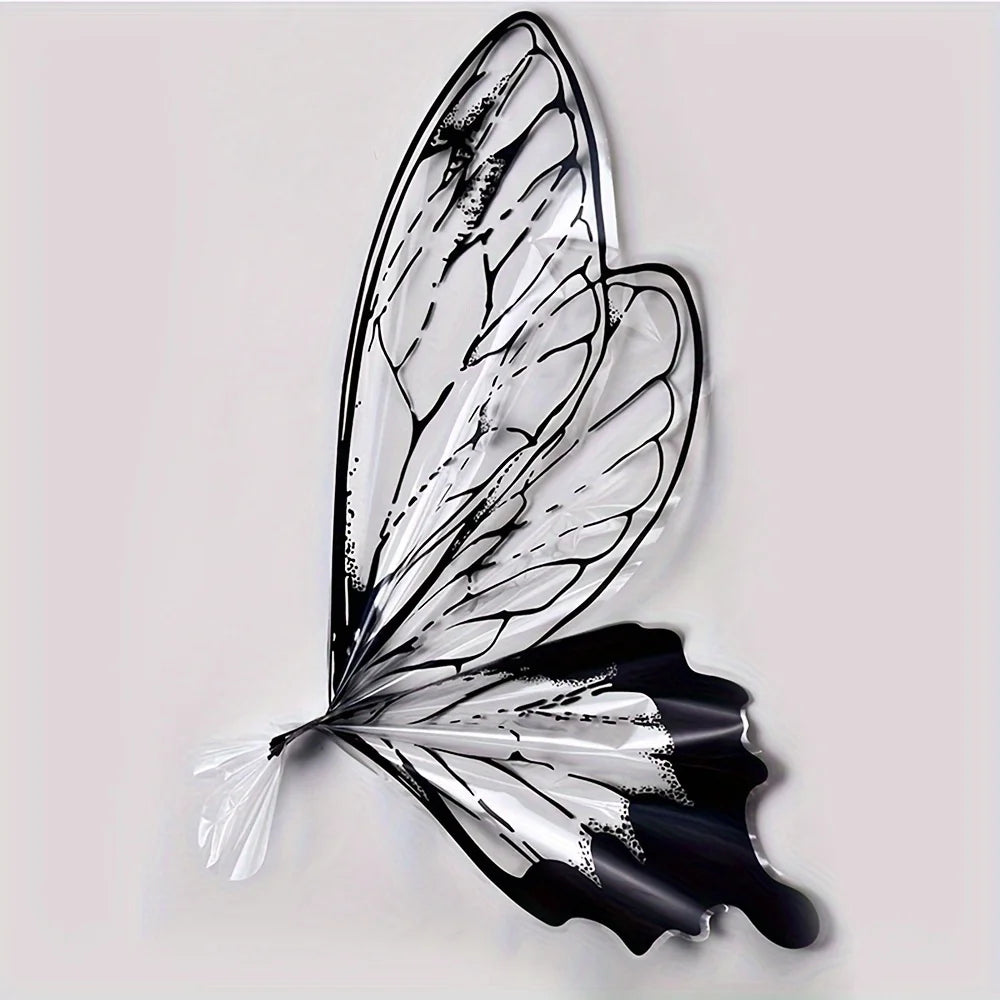 40pcs Transparent Crystal Butterfly Wrapping Paper | Floral Bouquet Packaging Material