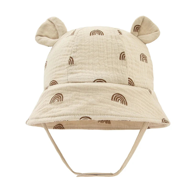 Muslin Baby Sun Hat for Newborn | Cotton Bucket Hat for Infant Summer