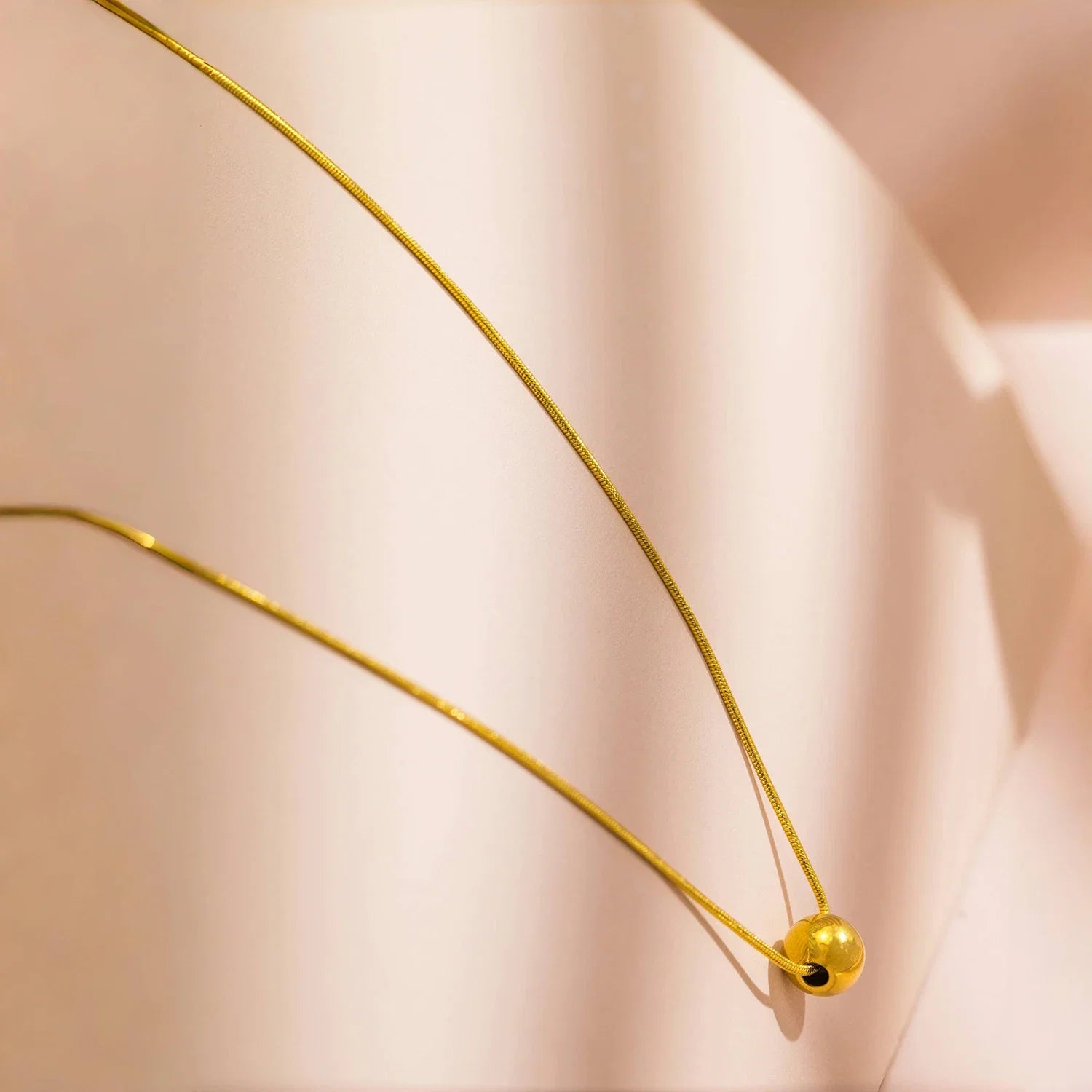 Minimalism Stainless Steel Round Bead Necklace | Handmade Chain Collar Jewelry for Women