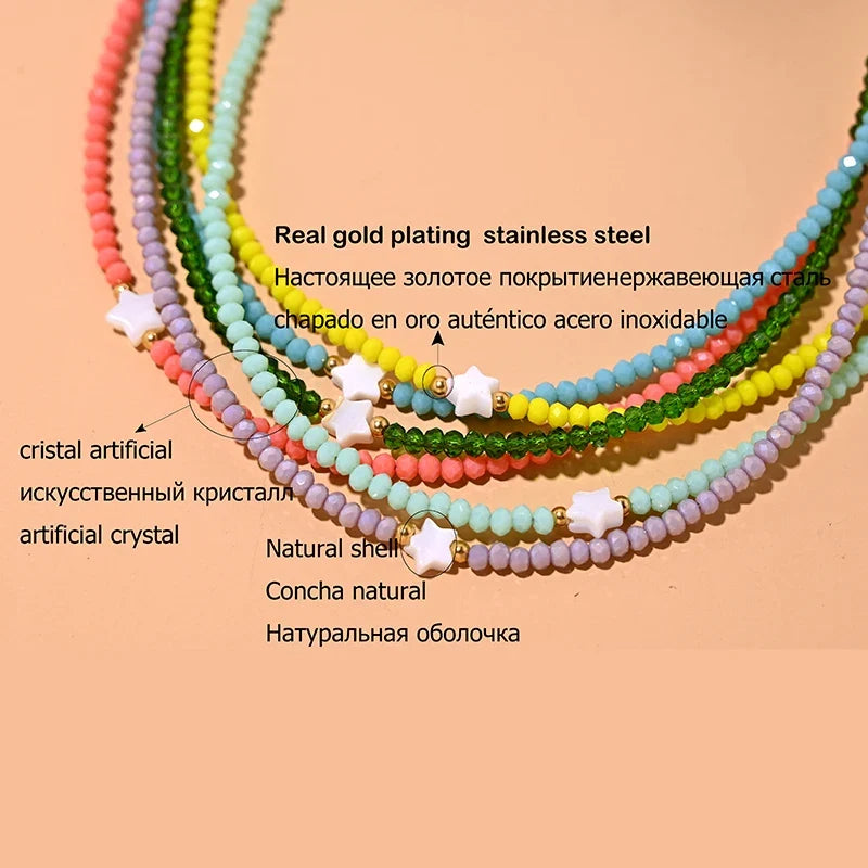 Shell Star Crystal Choker Necklace | Trendy Summer Jewelry for Women