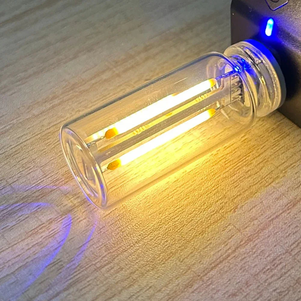 5V USB LED Spiral Filament Touch Dimming Bulb | Retro Night Light Atmosphere Lamp