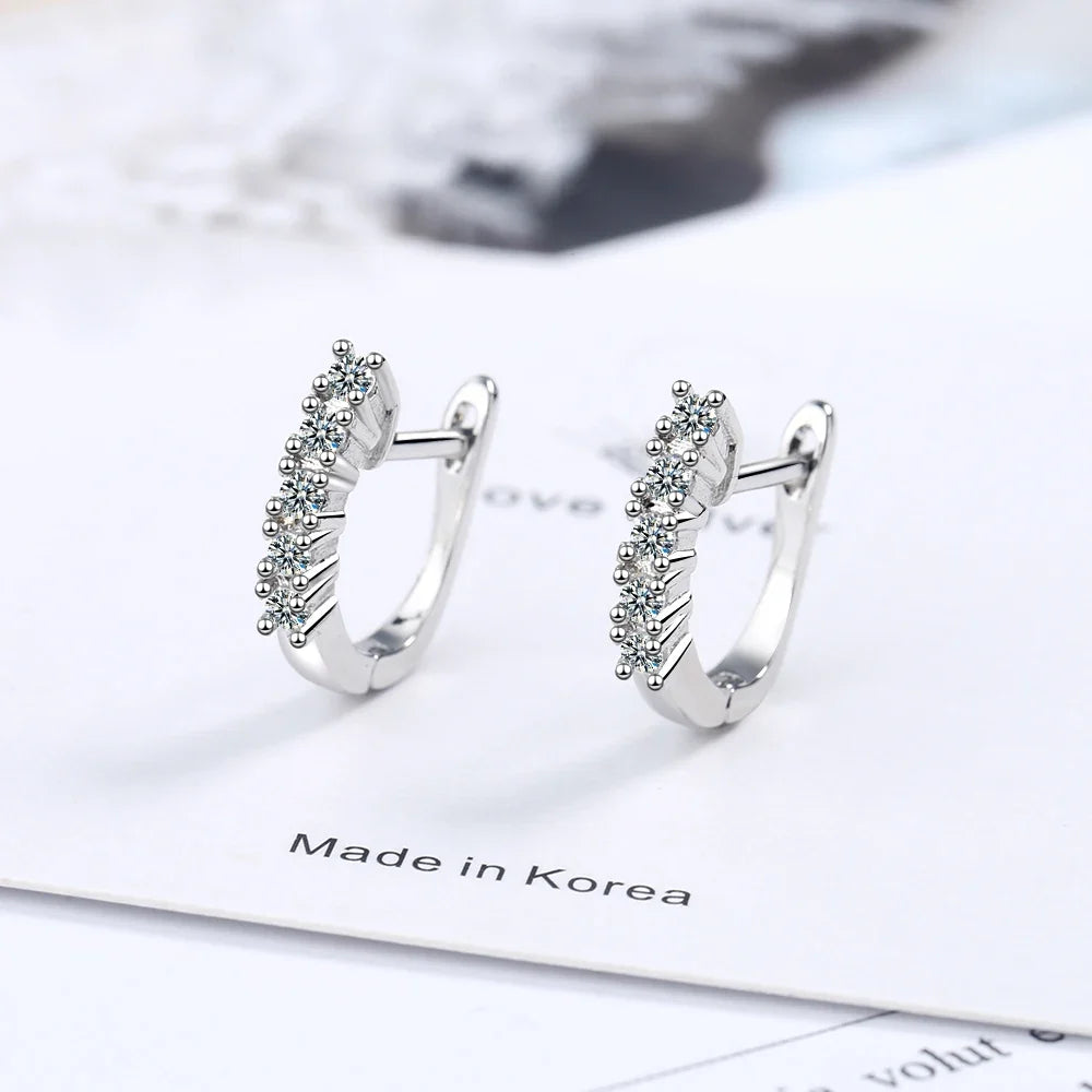 0.5ct Moissanite Stud Earrings for Women | 925 Sterling Silver Huggies