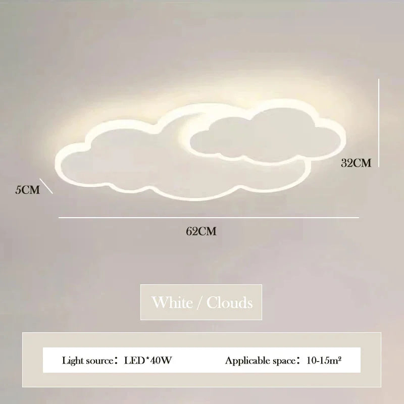 AuroraRealm Children's Bedroom LED Ceiling Lamp Creative White Cloud Boy Girl Study Fixture Lustre Home Decor Living Room Lights