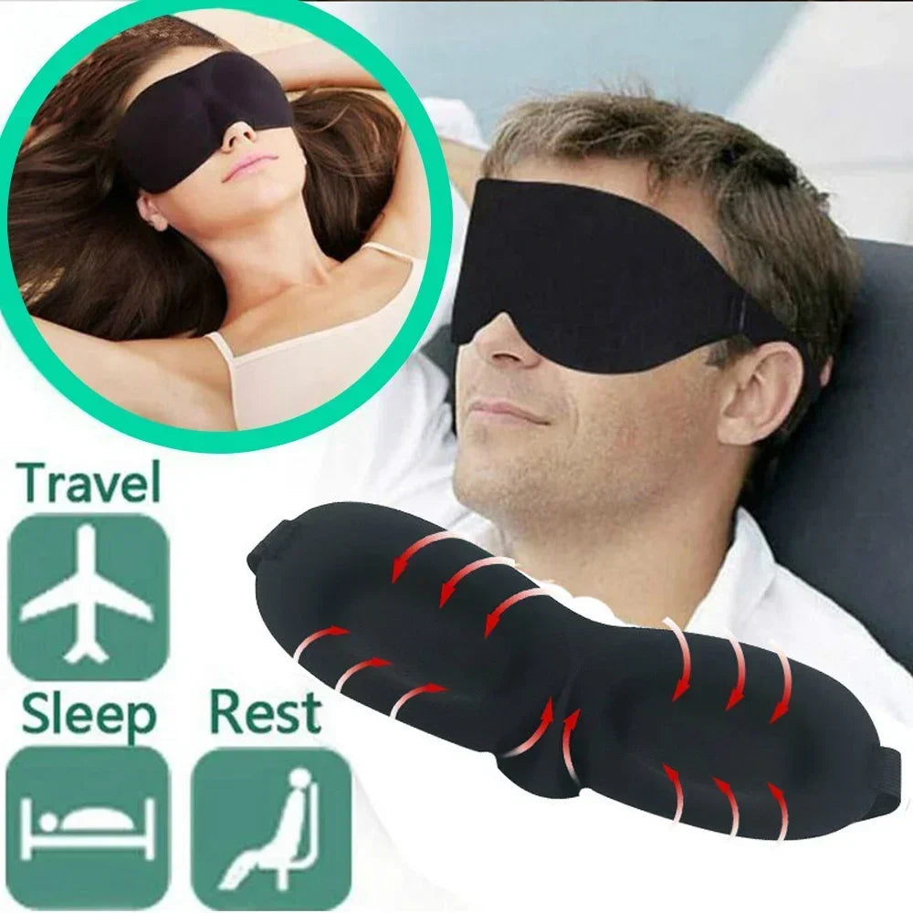 3D Sleep Mask for Travel and Nap | Lightweight Eye Cover with Storage Bag and Earplugs