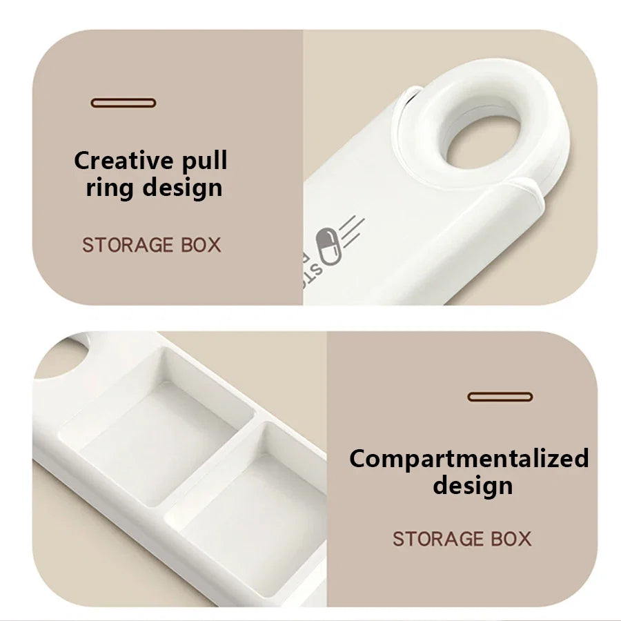 Portable 3-Compartment Pill Box | Travel Medicine Organizer