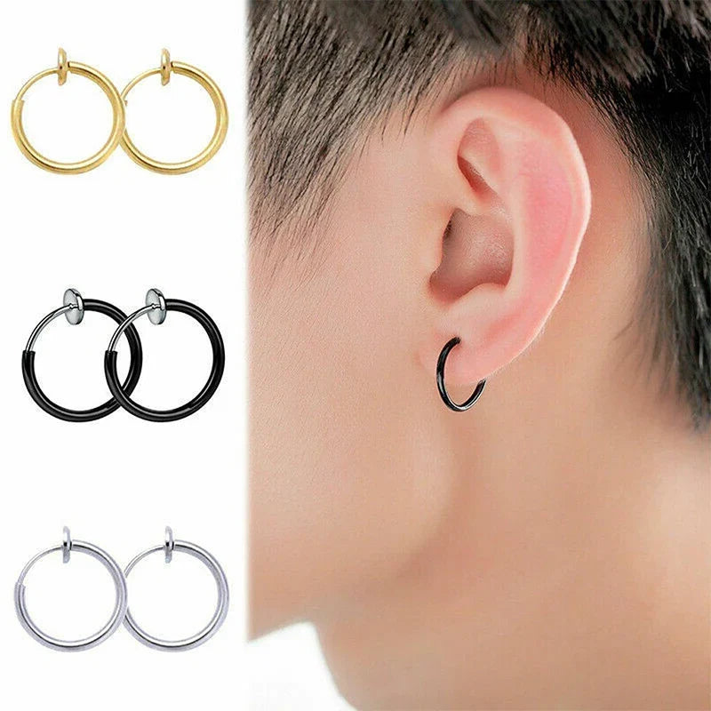 1 Pair Punk Clip On Earrings | No Hole Ear Cuff for Men and Women