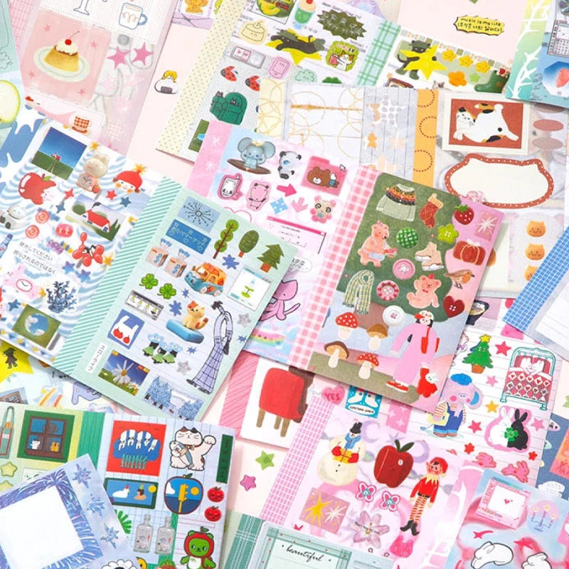 Mr. Paper Duplex Sticker Book 30 Sheets | Korean Cute Style Creative Handbook Material