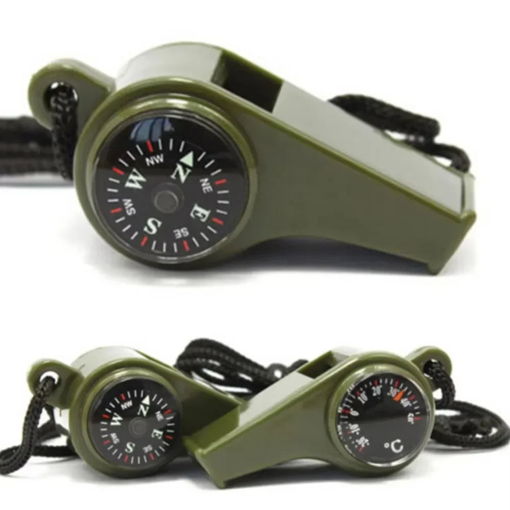 3-in-1 Compass Whistle Thermometer | Portable Outdoor Survival Tool