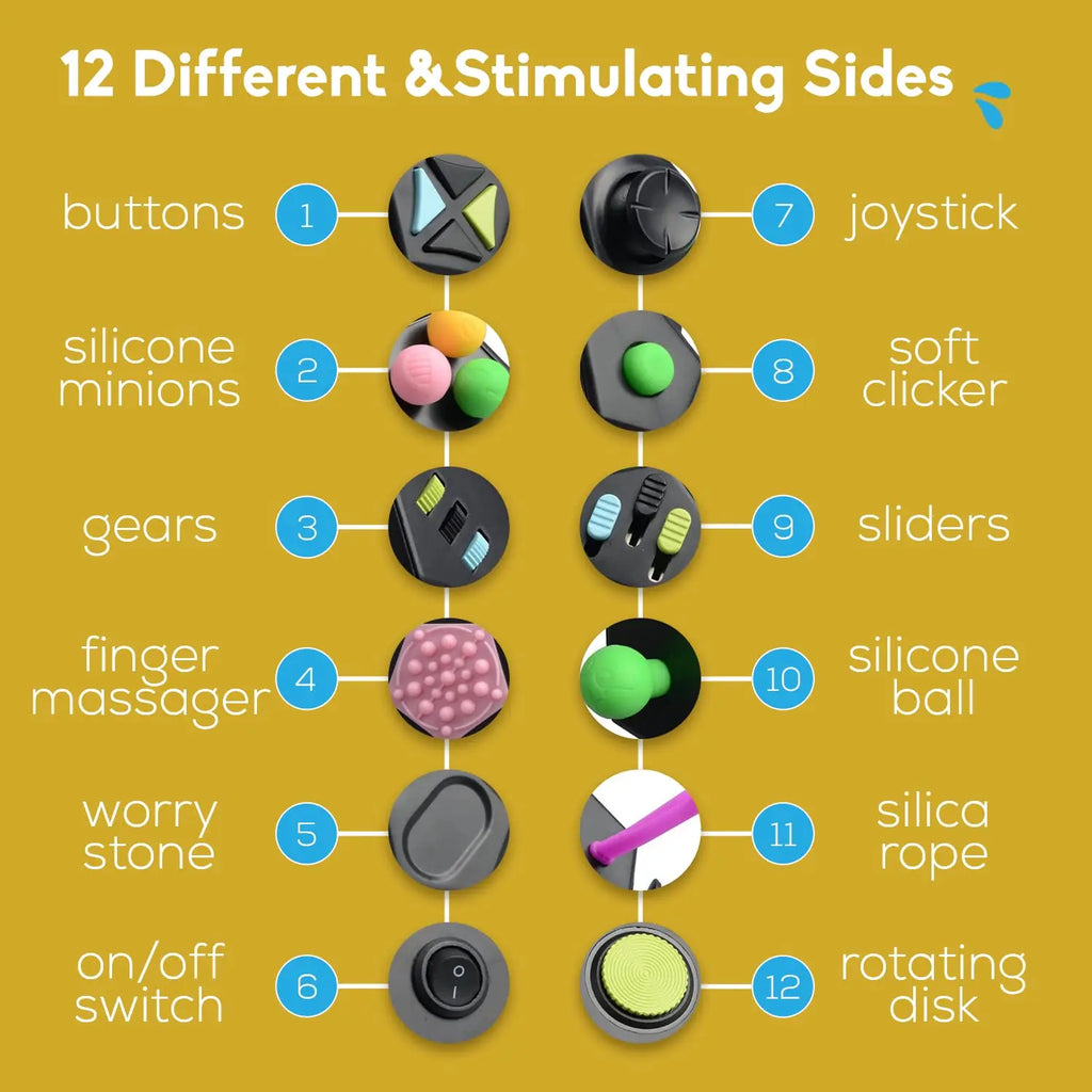 12 Sides Fidget Cube | Anti Stress Sensory Toy for Focus and Calm