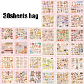 30pcs Japanese Vintage Food Theme Die-Cut Sticker Set | DIY Scrapbooking and Journaling Kit