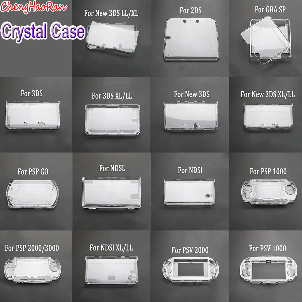 1 Piece Clear Hard Shell Protective Case for Nintendo 3DS XL, NDSL, PSP, GBA SP | Multi-Console Crystal Cover
