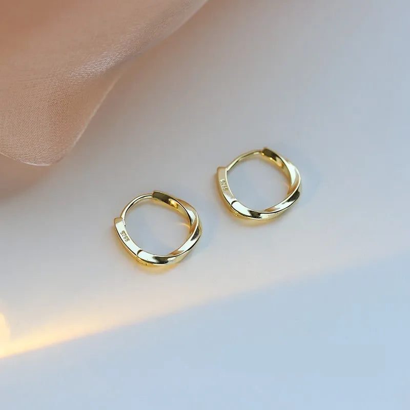 Silver Hoop Earrings | Trendy Distorted Round Earrings for Women