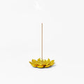 Gold Lotus Incense Burner | Metal Incense Holder with Detachable Ash Catcher