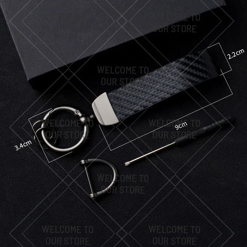Skoda VRS Carbon Fiber Keychain | Car Emblem Key Ring for Citigo Kodiaq Yeti Rapid Fabia
