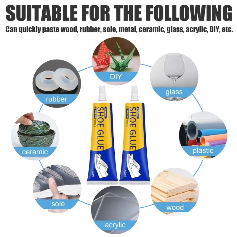 Strong Shoe Repair Adhesive | Waterproof Shoemaker Glue for Leather Rubber and Plastic