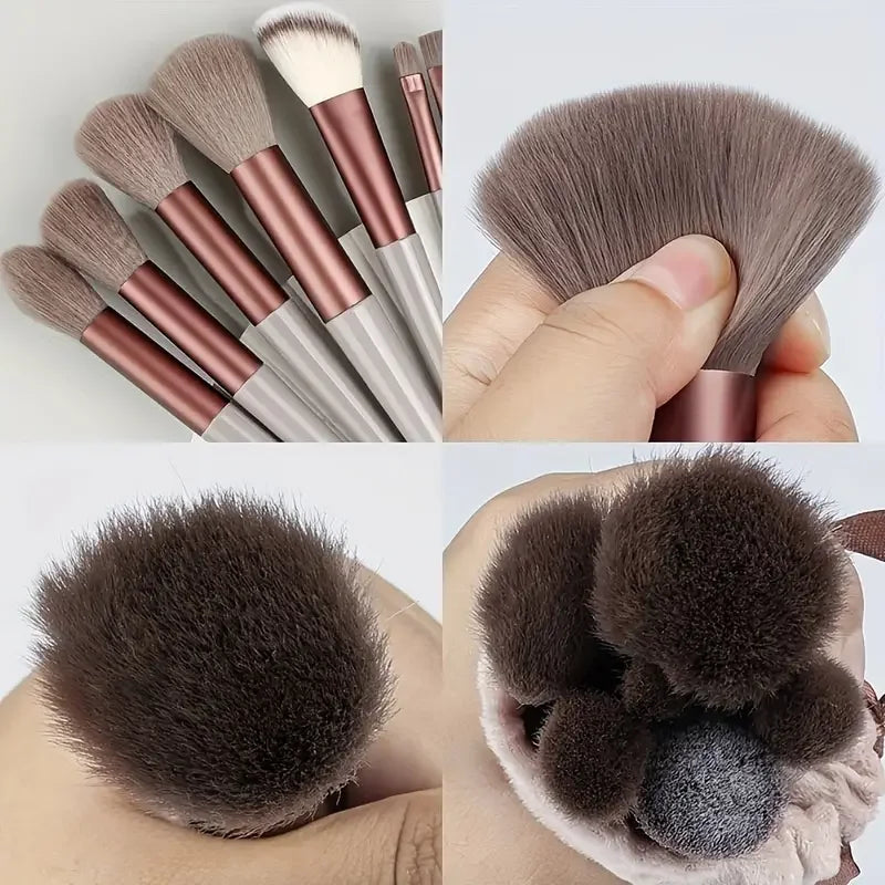13-Piece Makeup Brush Set | Complete Eye Shadow, Concealer & Powder Brush Kit