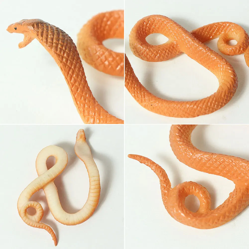 12 Mini Plastic Rainforest Snakes | Realistic Fake Snake Toys for Halloween