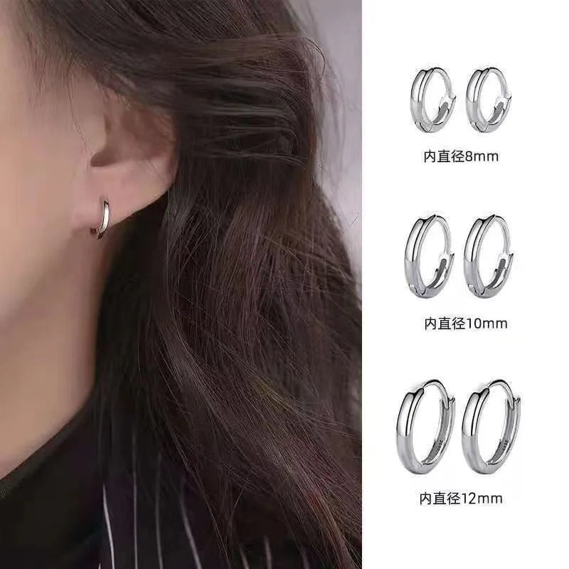 925 Sterling Silver Stud Earrings for Women | Plain Round Amethyst Earrings