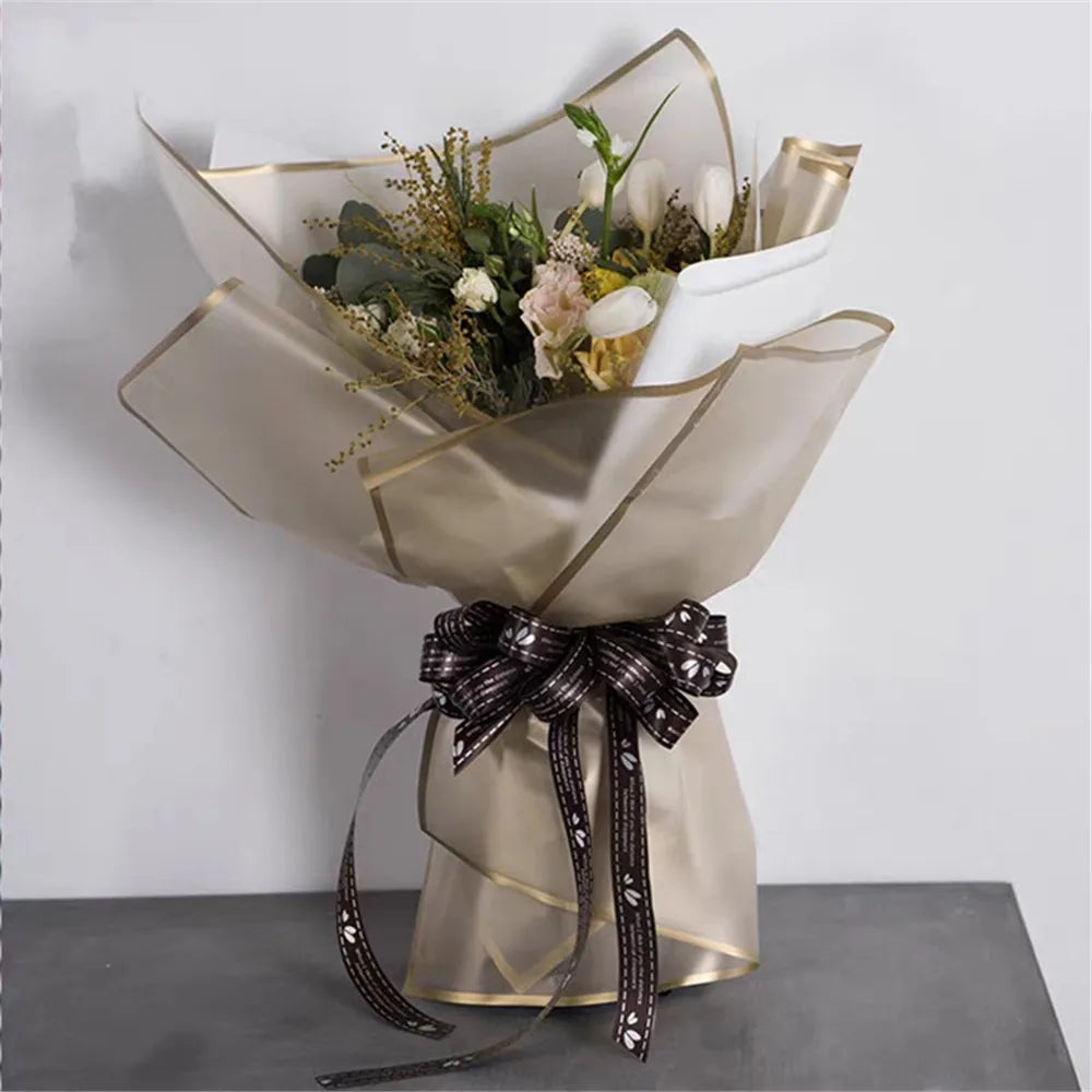 Fog Flower Wrapping Paper 5 Sheets | Korean Style Half Transparent Gift Wrap for Bouquets