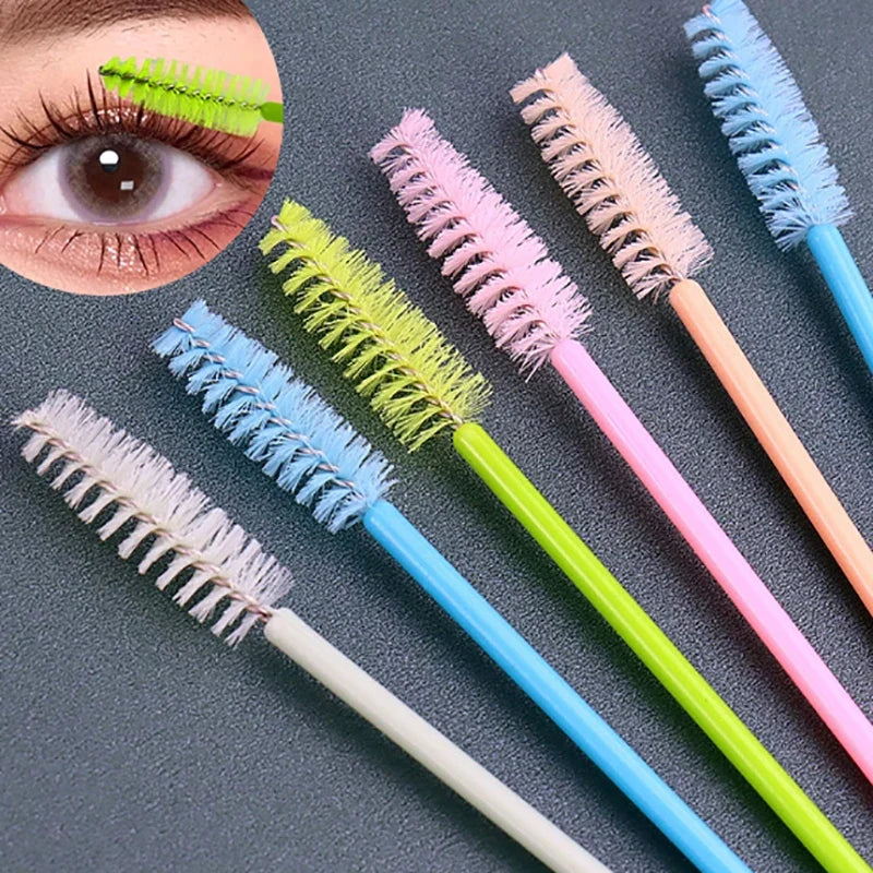 Disposable Eyelash Brushes 50 Pack | Mascara Wands Applicator Spoolies for Lash Extensions