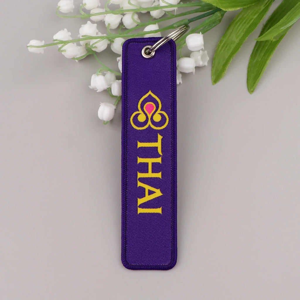 Aviation Sign Embroidery Key Fob | Motorcycle Keychain and Gift Accessory