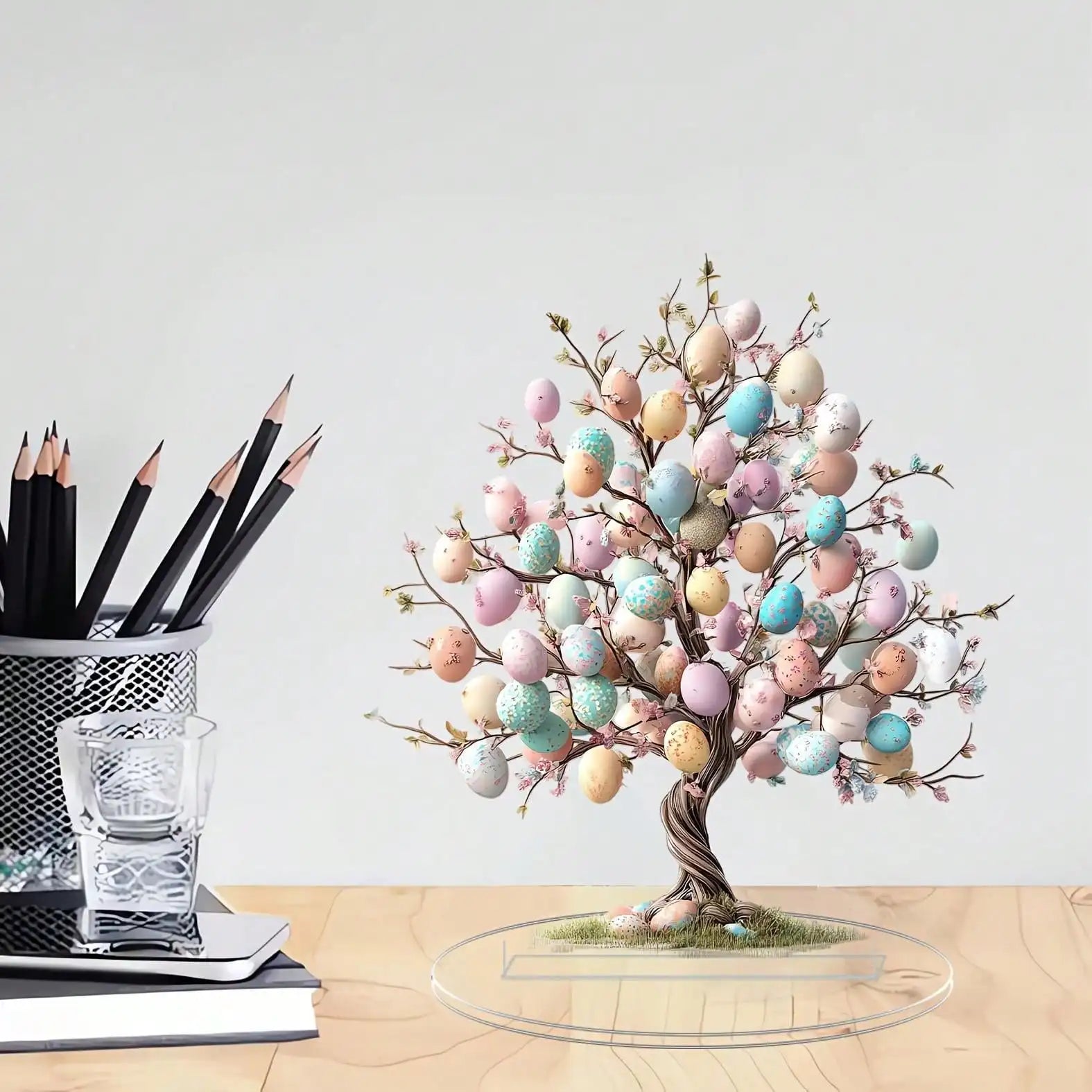 Bohemian Bird Egg Tree Tabletop Decor | Acrylic Easter Home Decoration