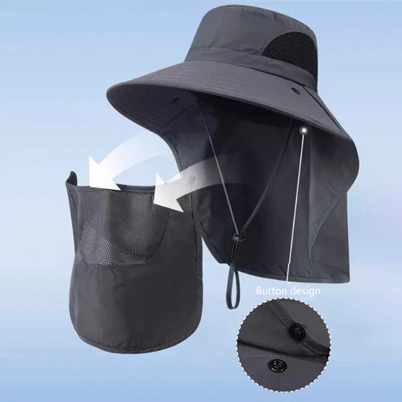 UV Protection Sun Hat | Outdoor Fishing and Hiking Cap with Neck Flap