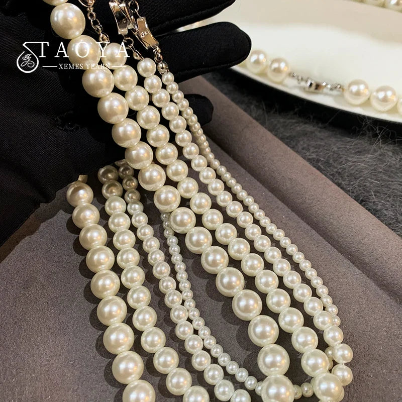 Taoya Imitation Pearl Beaded Necklace | Classic Fashion Jewelry for Women