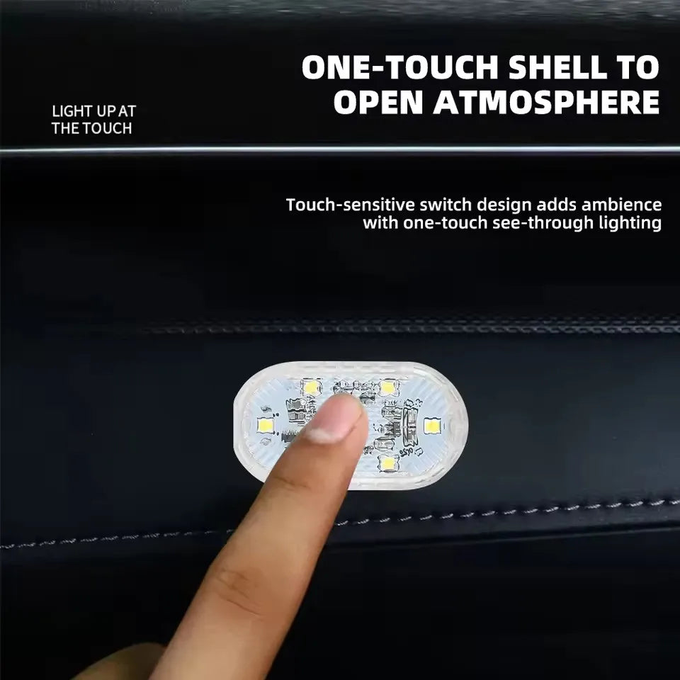 USB Charging LED Touch Light | Mini Wireless Car Interior Lamp for Trunk and Roof
