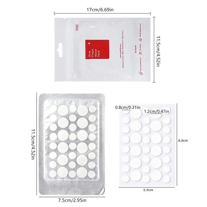 24pcs/36pcs Round Hydrogel Invisible Acne Sticker | Skin Care & Makeup Cover Patches