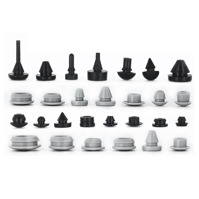Solid Silicone Rubber Caps 2mm to 16mm T Type Plug Cover Snap-on Gasket Blanking End Caps Seal Stopper