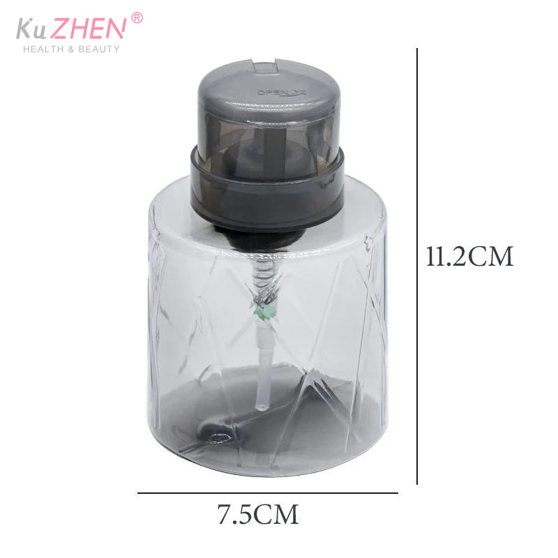 Refillable Nail Polish Remover Pump Bottle | Lockable Empty Dispenser for Manicure