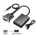 VGA to HDMI-Compatible Converter | Audio Video Adapter for Laptop PC TV Projector